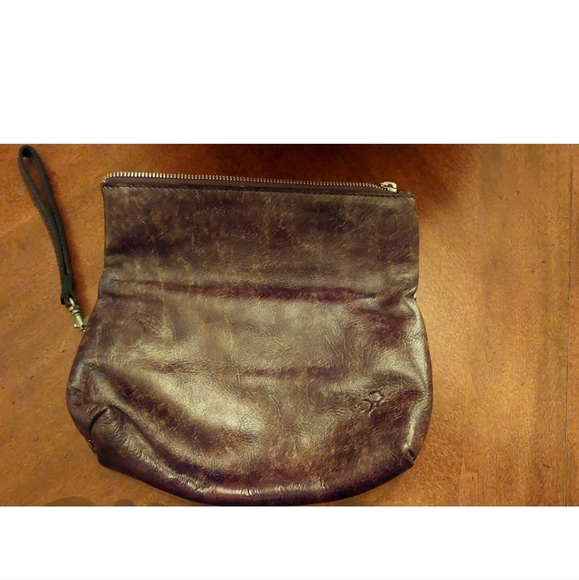 PATRICIA NASH Valerie Turquoise Aqua Brown FLoral Tooled  Foldover Clutch Purse - Picture 4 of 8